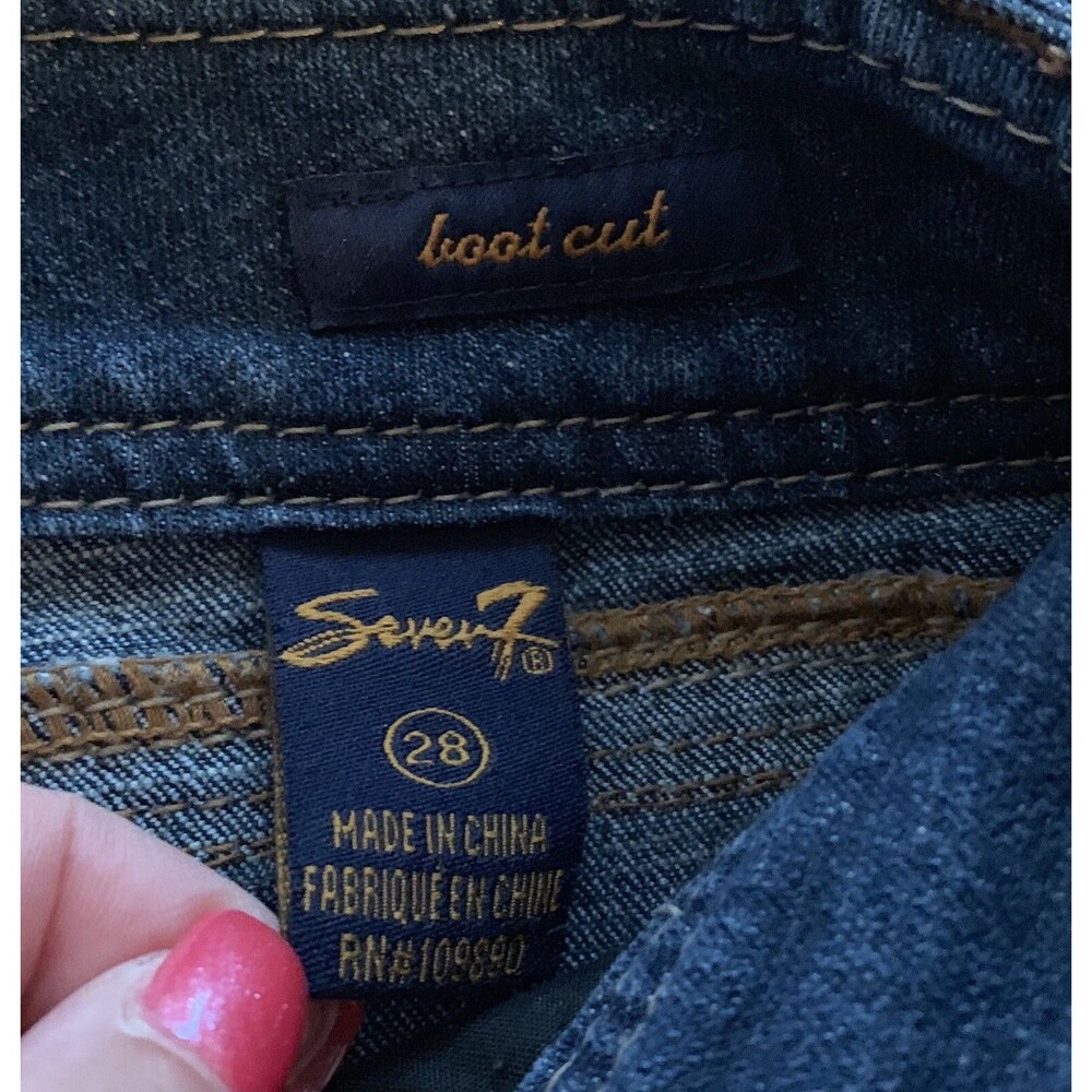SEVEN7 Jeans Bootcut Distressed Flap Pockets Low Rise Women's Size 28/6 NWOT - Picture 3 of 12
